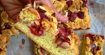 Recette gâteau crumble rhubarbe framboise recette-gateau-rhubarbe-framboises