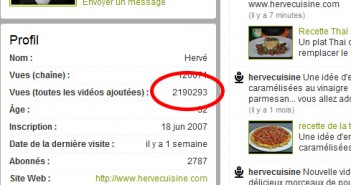 Vidéos hervecuisine sur youtube : + de 2 millions de visualisations!